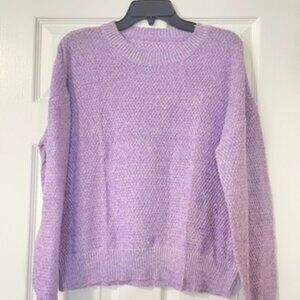 Womens Casual Crew Neck Long Sleeve Loose Fit Knit Sweater